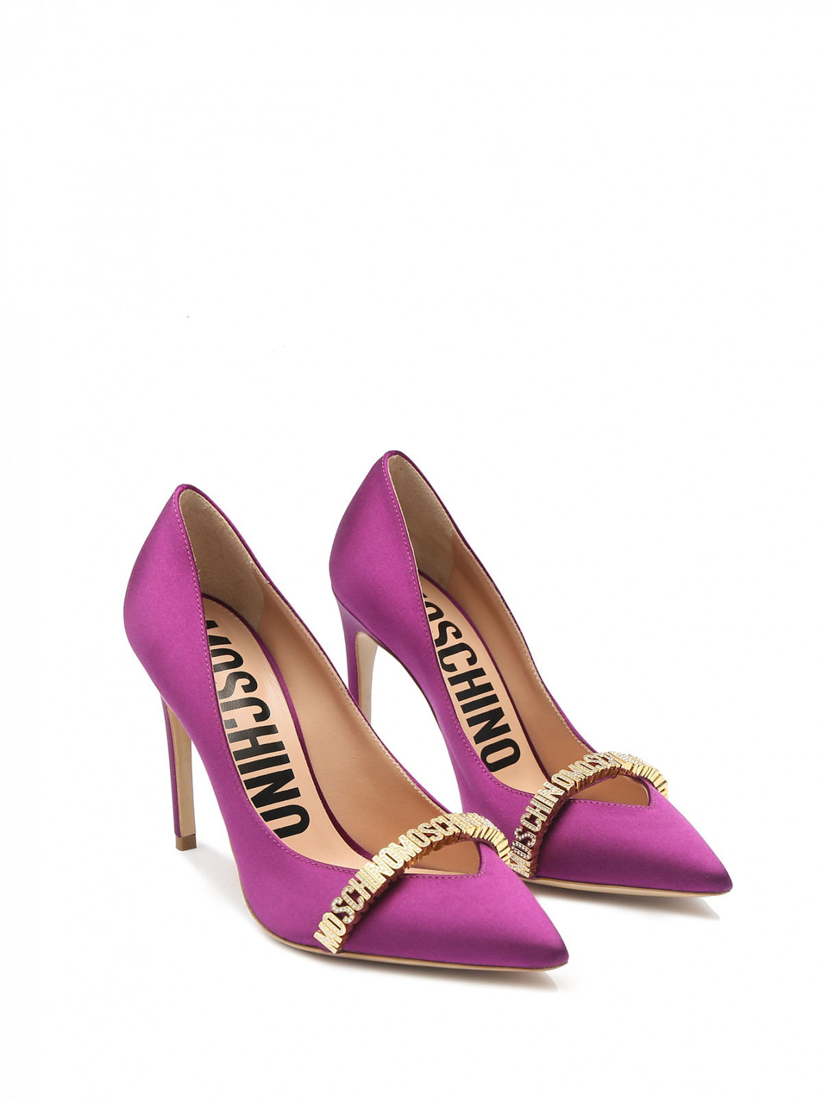 Туфли из текстиля с декором Moschino  –  Общий вид  – Цвет:  Фиолетовый