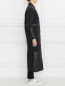 Пальто из денима с отделкой из искусственной кожи McQ  –  МодельВерхНиз2