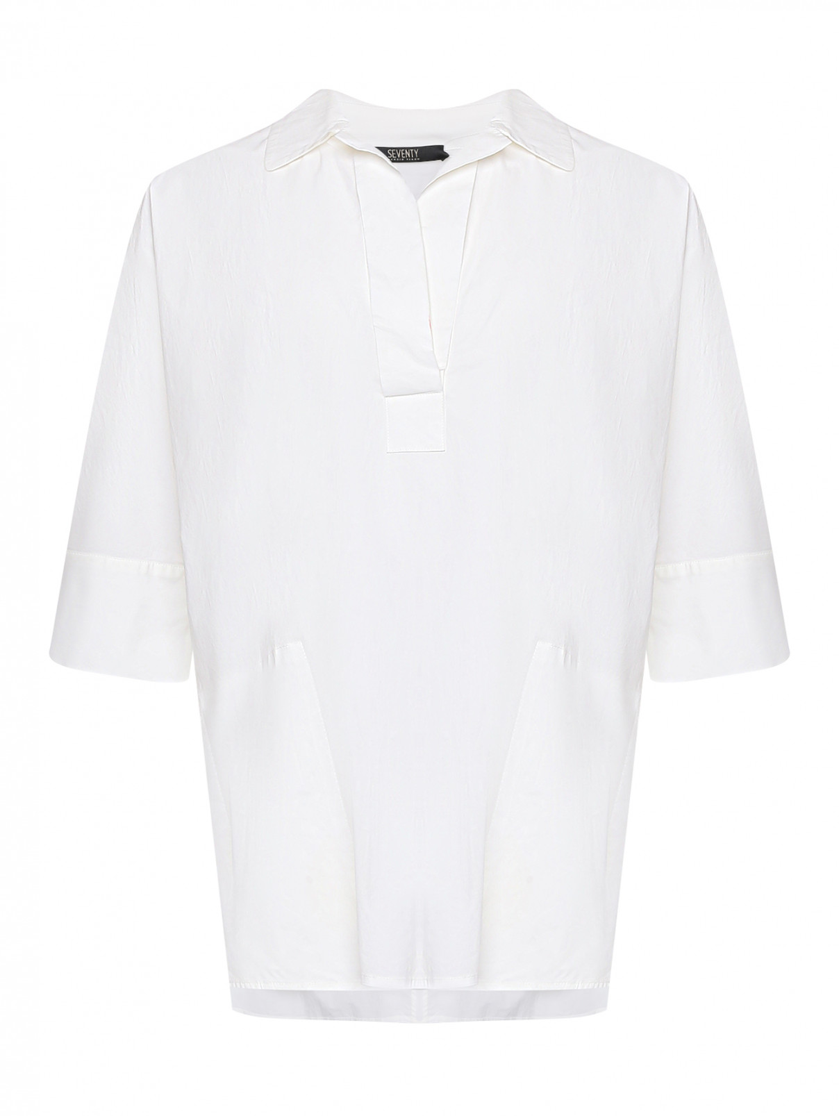 Блуза из хлопка свободного кроя Seventy  –  Общий вид  – Цвет:  Белый
