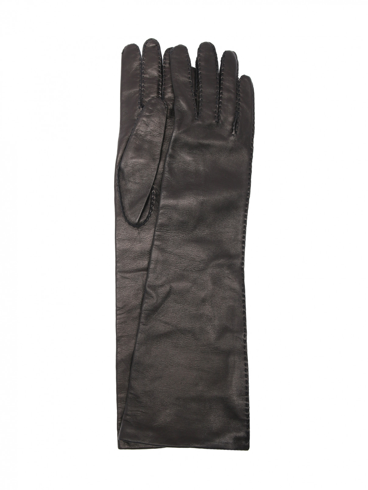 Перчатки из кожи Max Mara  –  Общий вид  – Цвет:  Черный