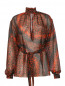 Полупрозрачная блуза из шелка с узором Jean Paul Gaultier  –  Общий вид