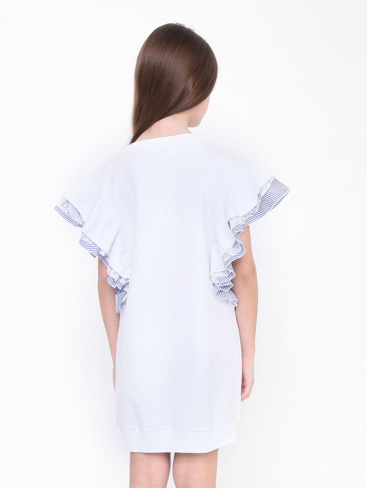 Платье из трикотажа с принтом MONNALISA  –  МодельВерхНиз1  – Цвет:  Белый