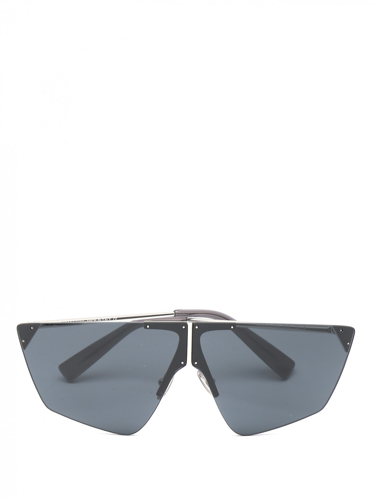 Очки солнцезащитные с металлическими дужками Max Mara  –  Общий вид  – Цвет:  Черный