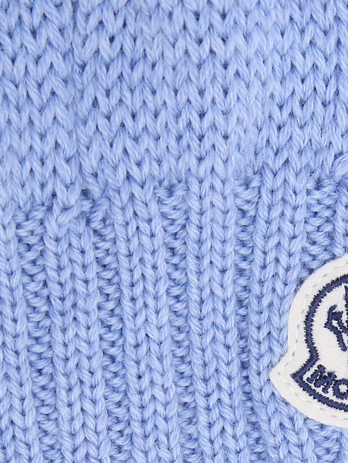 Шерстяной шарф с аппликацией Moncler  –  Деталь1  – Цвет:  Синий