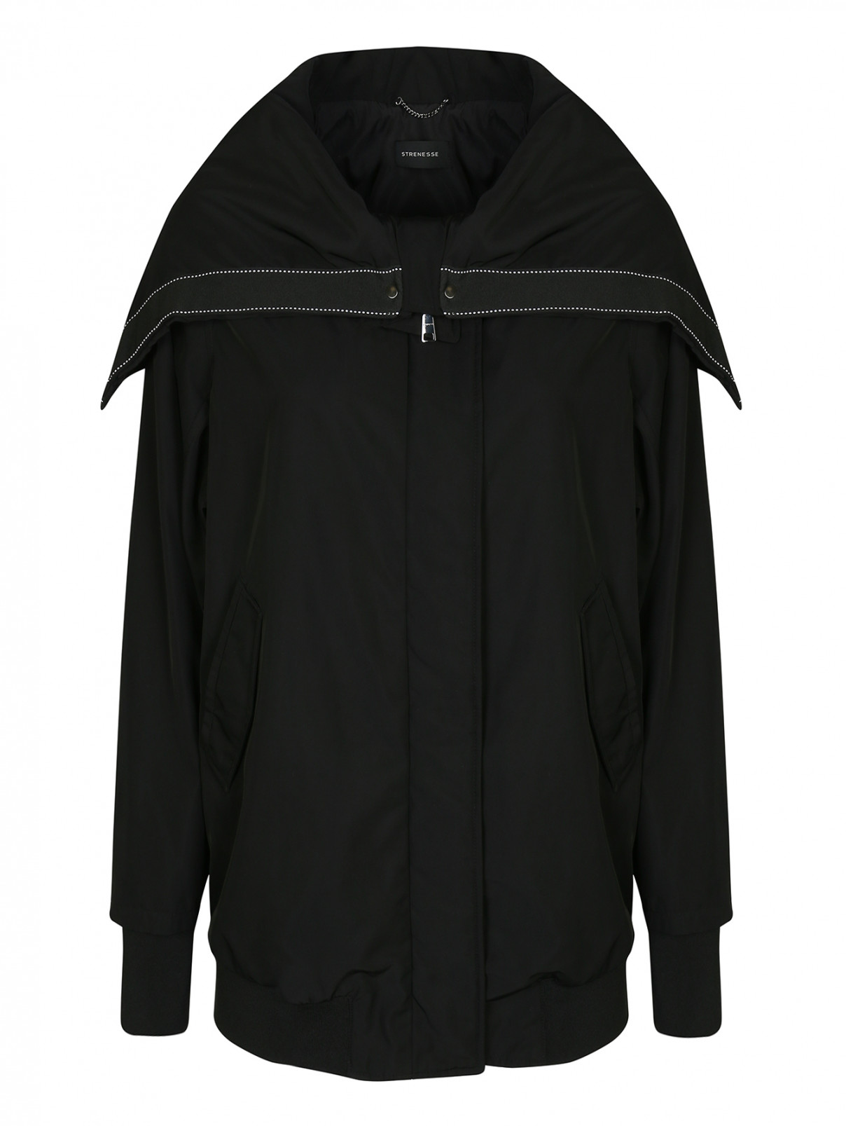 Куртка удлиненная на резинке Strenesse  –  Общий вид  – Цвет:  Черный