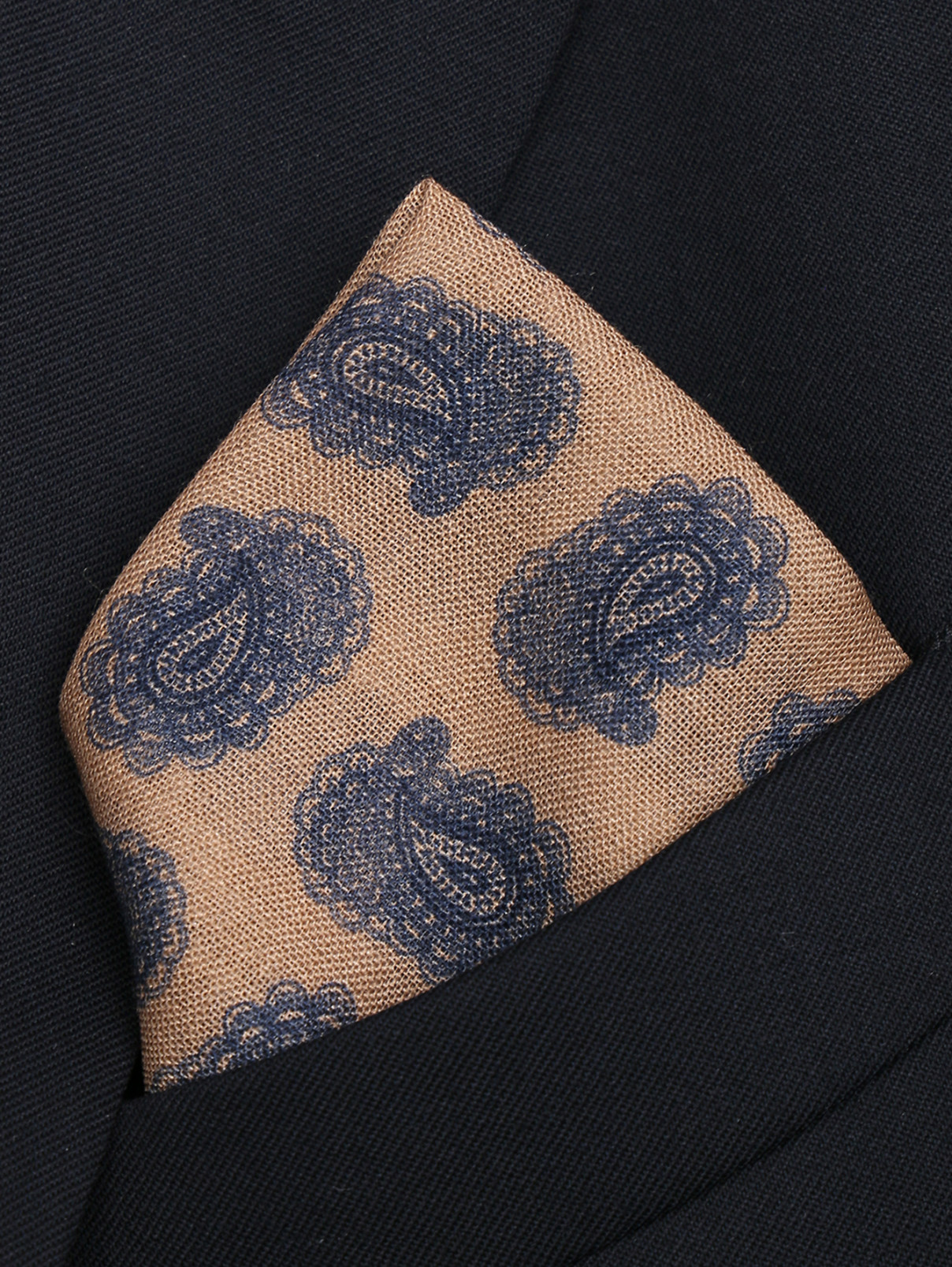 Карманный платок из шерсти с узором LARDINI  –  МодельВерхНиз  – Цвет:  Синий