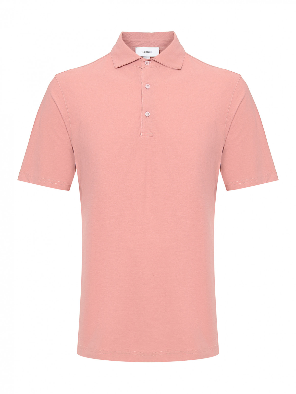 Поло из хлопка LARDINI  –  Общий вид  – Цвет:  Розовый