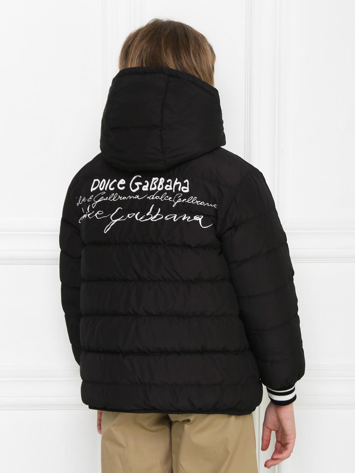 Двусторонняя куртка с узором Dolce & Gabbana  –  МодельВерхНиз1  – Цвет:  Черный