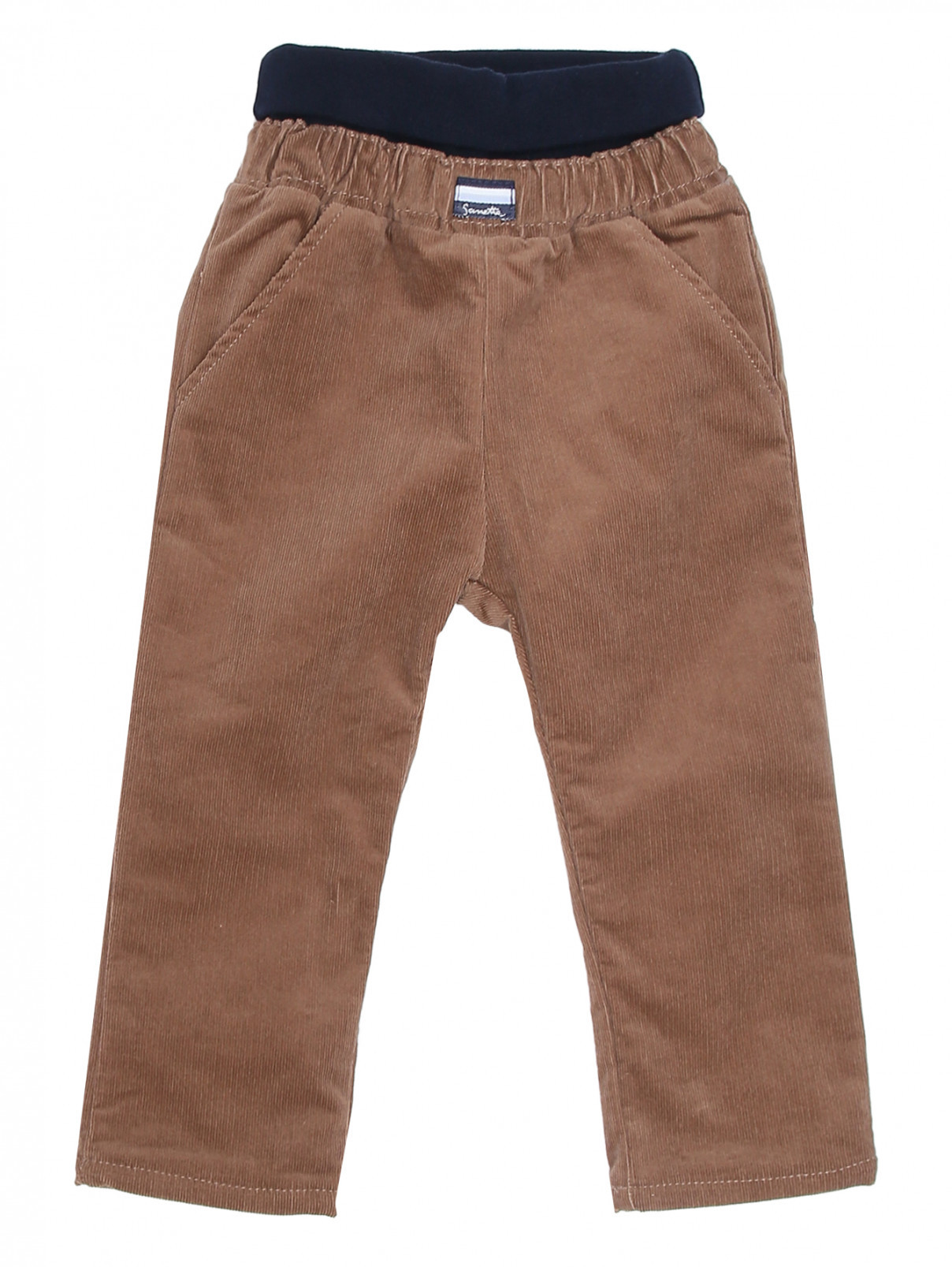 Вельветовые брюки с карманами Sanetta  –  Общий вид  – Цвет:  Коричневый