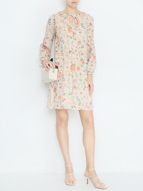 Платье из смешанного шелка с цветочным узором PennyBlack - МодельОбщийВид