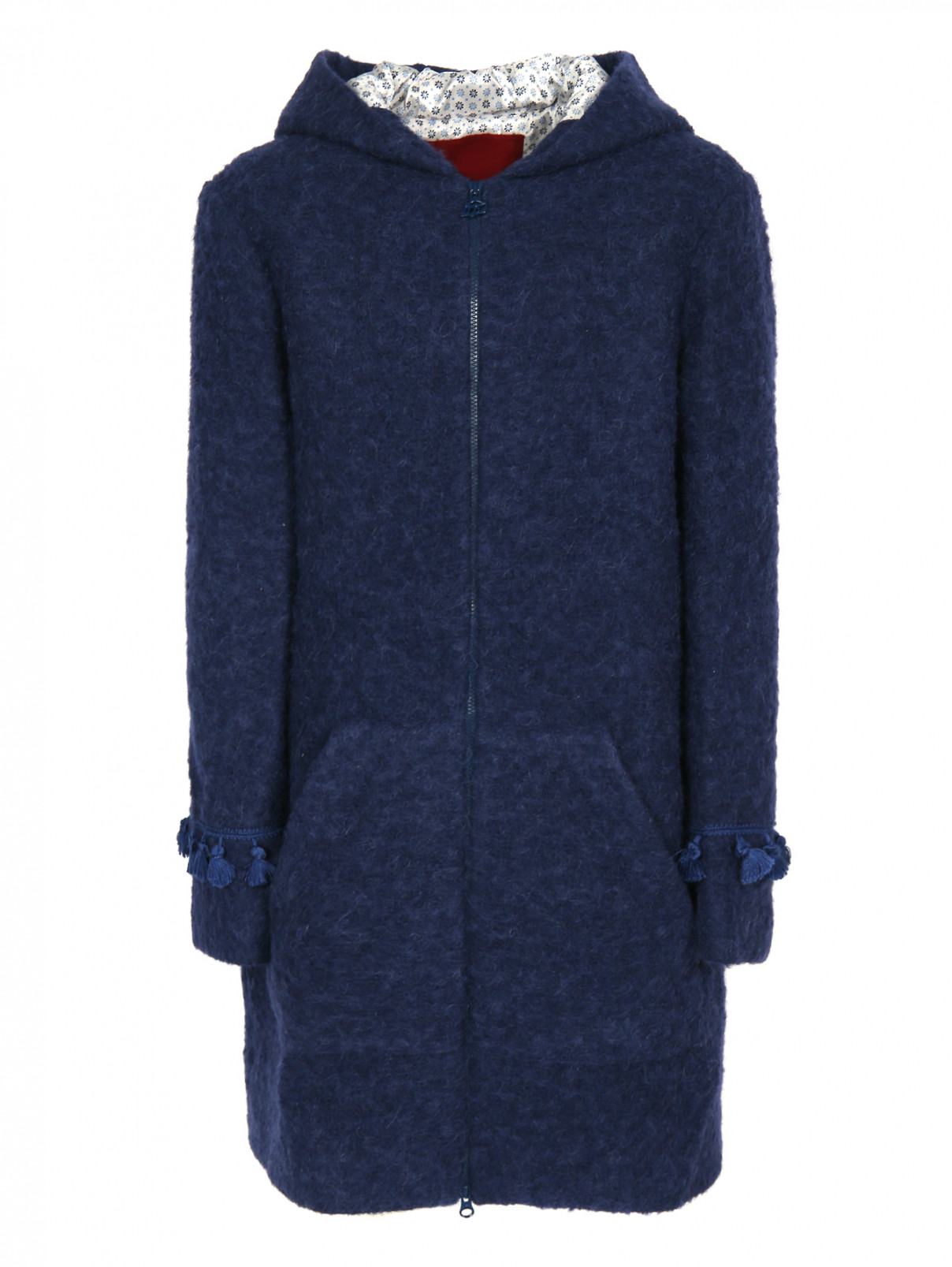 Пальто с капюшоном MiMiSol  –  Общий вид  – Цвет:  Синий