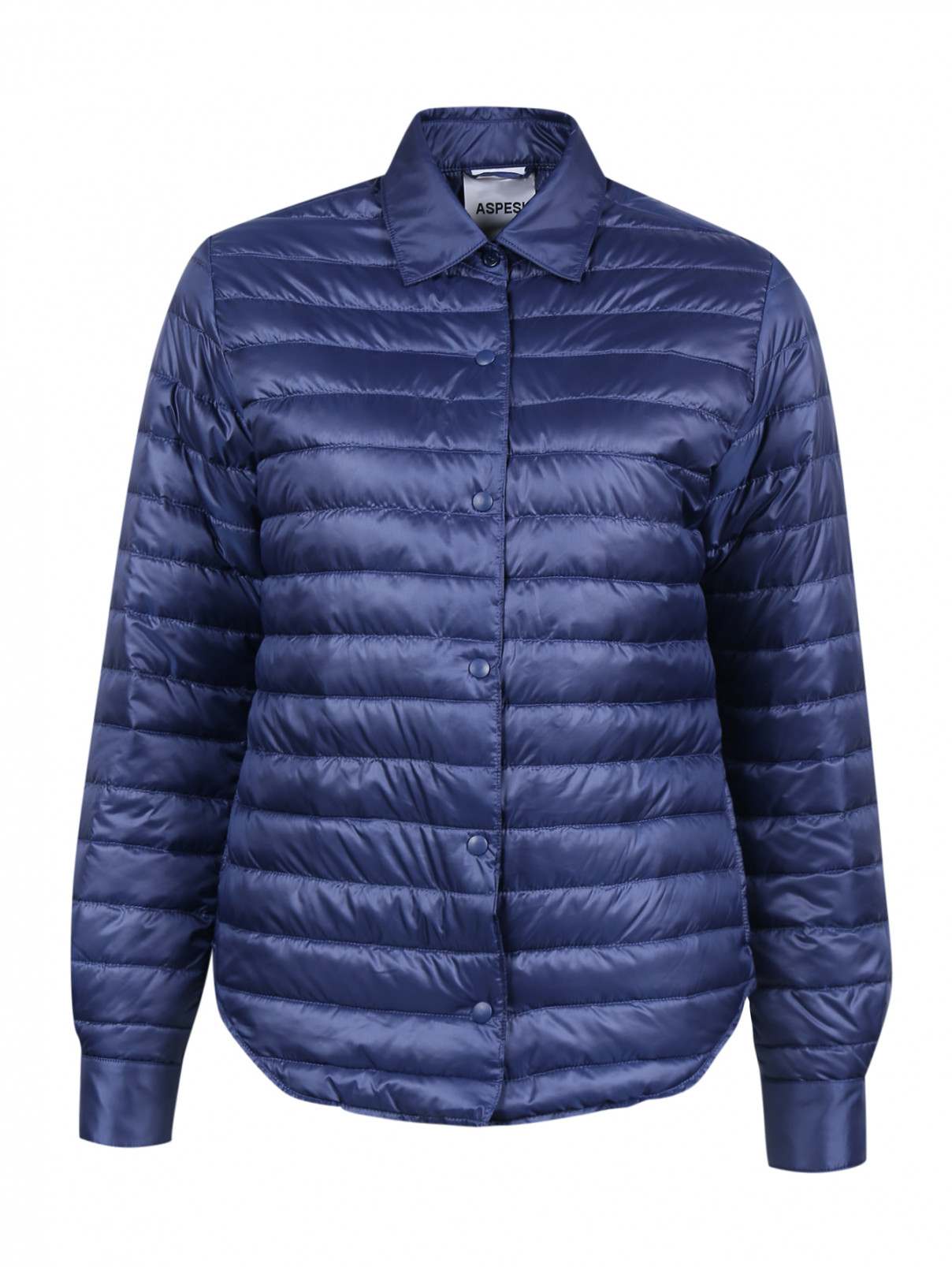 Стеганая куртка с отложным воротником Aspesi  –  Общий вид  – Цвет:  Синий