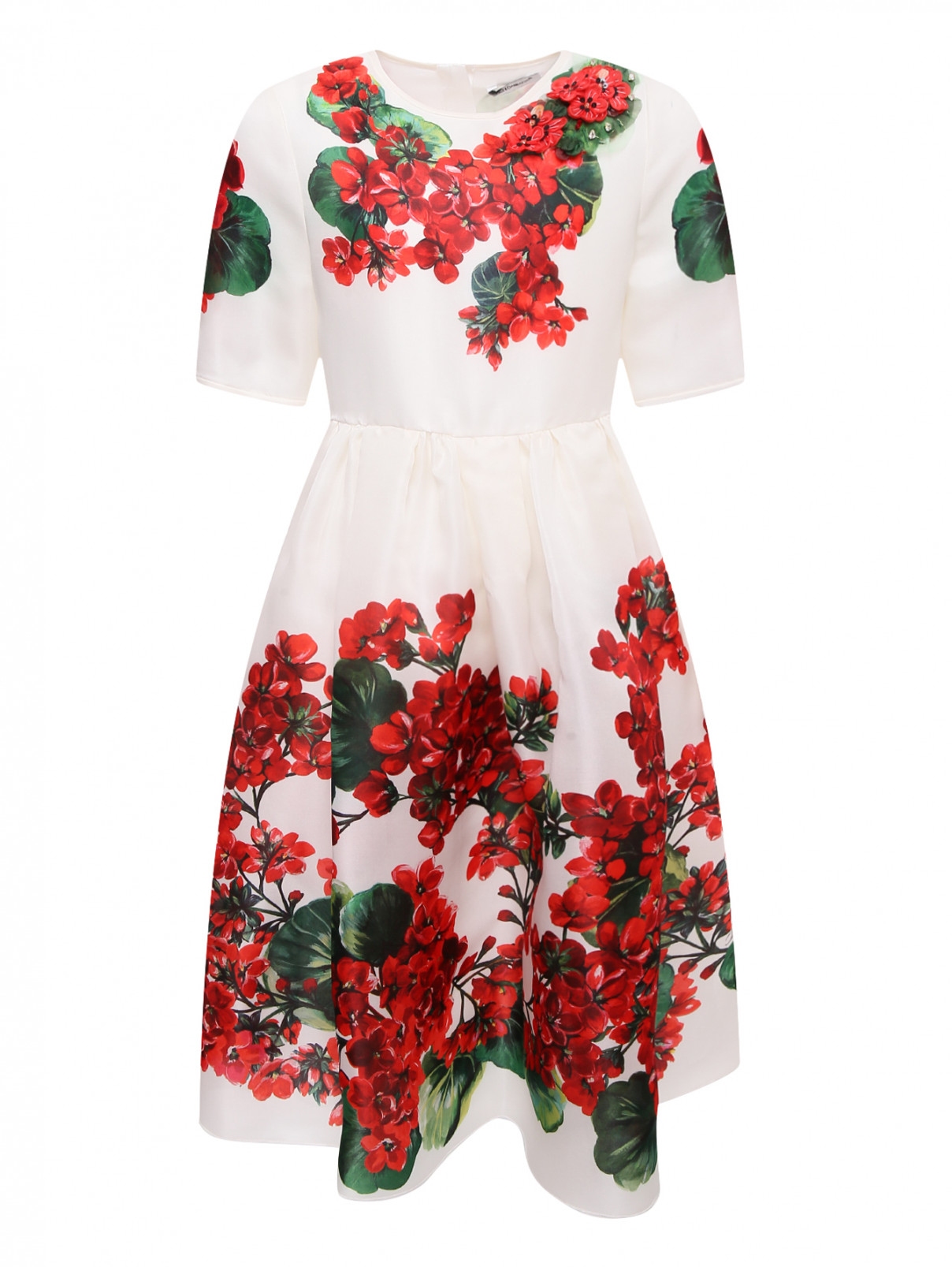 Платье шелковое с цветочным узором Dolce & Gabbana  –  Общий вид  – Цвет:  Мультиколор