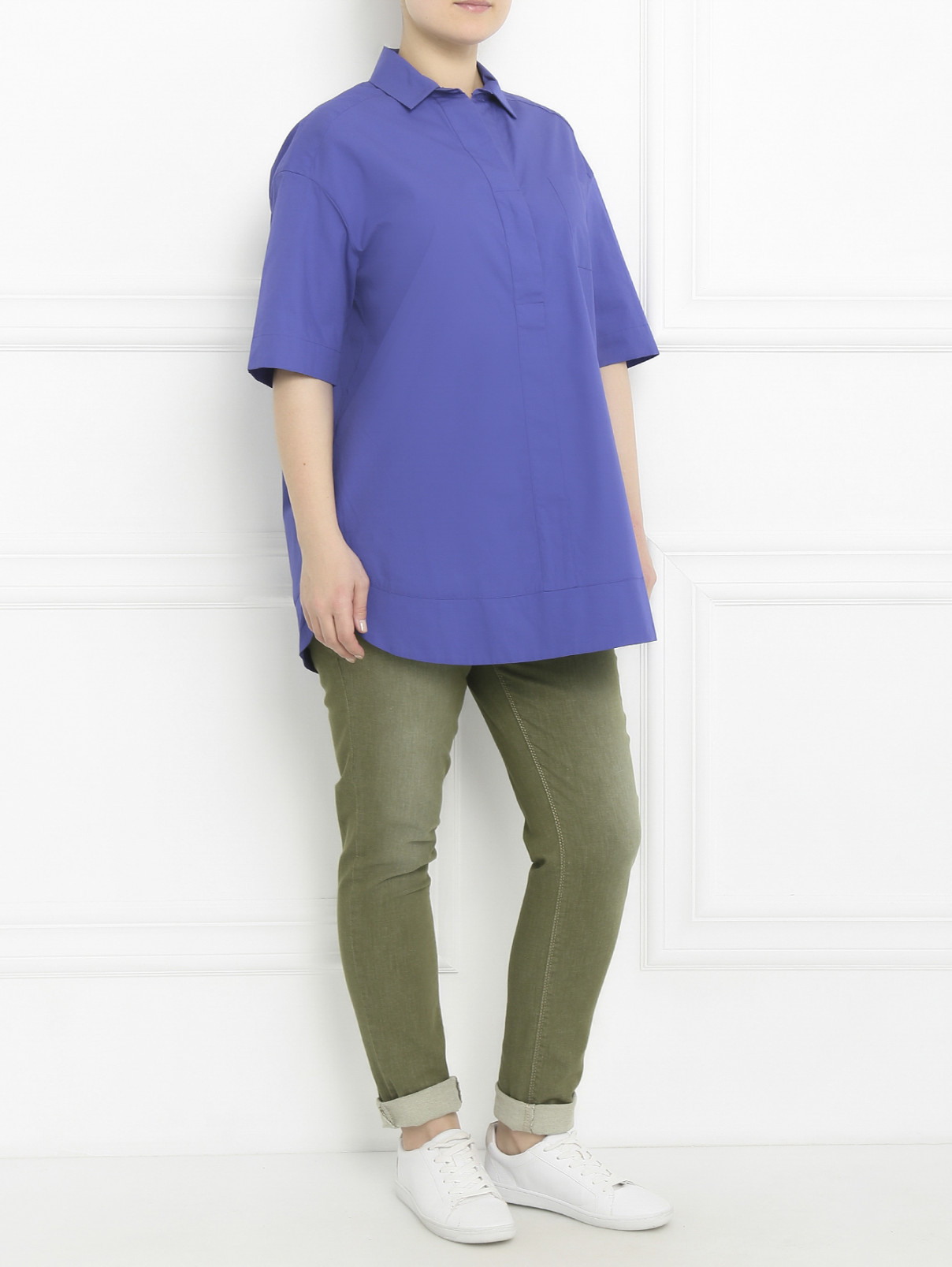 Блуза из хлопка свободного кроя Marina Sport  –  Модель Общий вид  – Цвет:  Фиолетовый