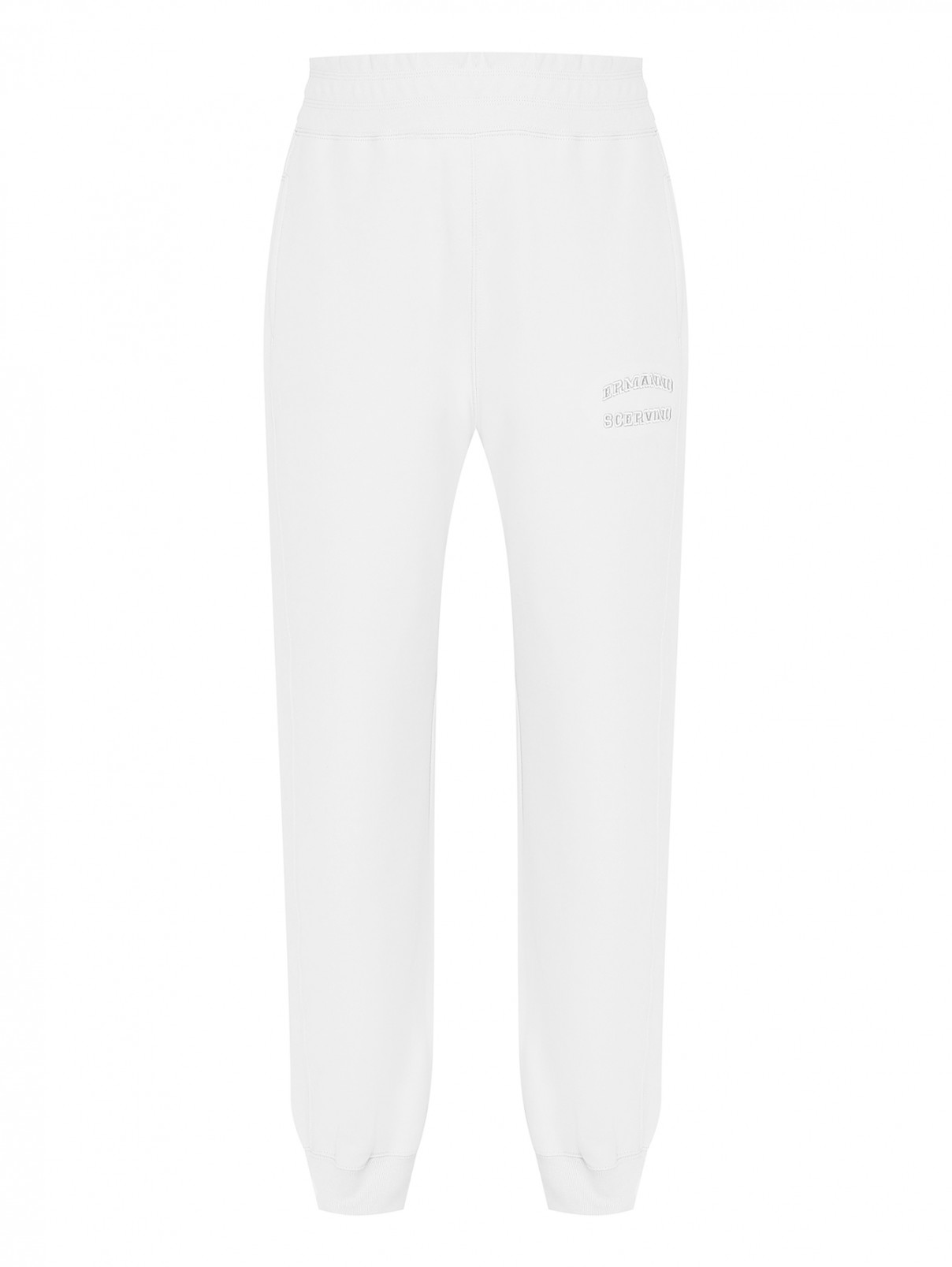 Трикотажные брюки на резинке Ermanno Scervino  –  Общий вид  – Цвет:  Белый