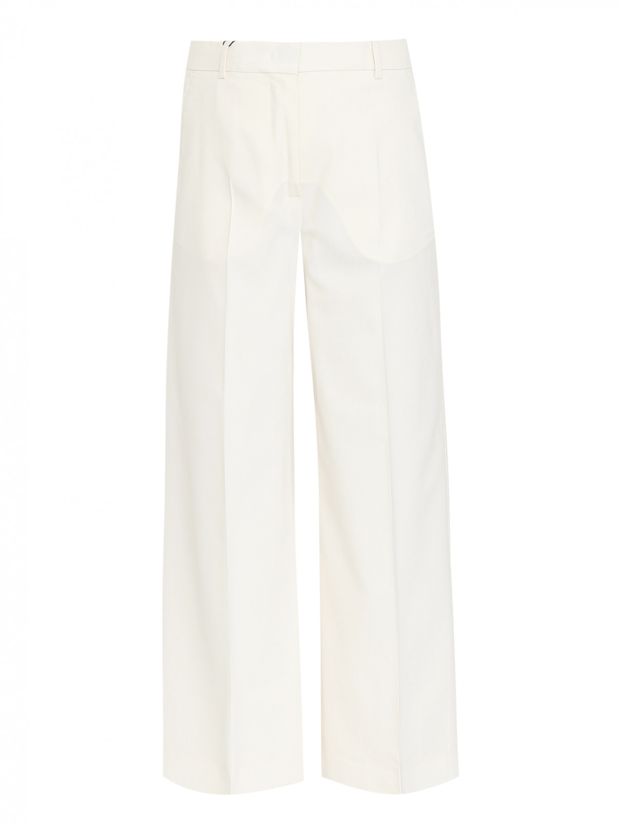 Укороченные брюки из шерсти с карманами Weekend Max Mara  –  Общий вид  – Цвет:  Белый