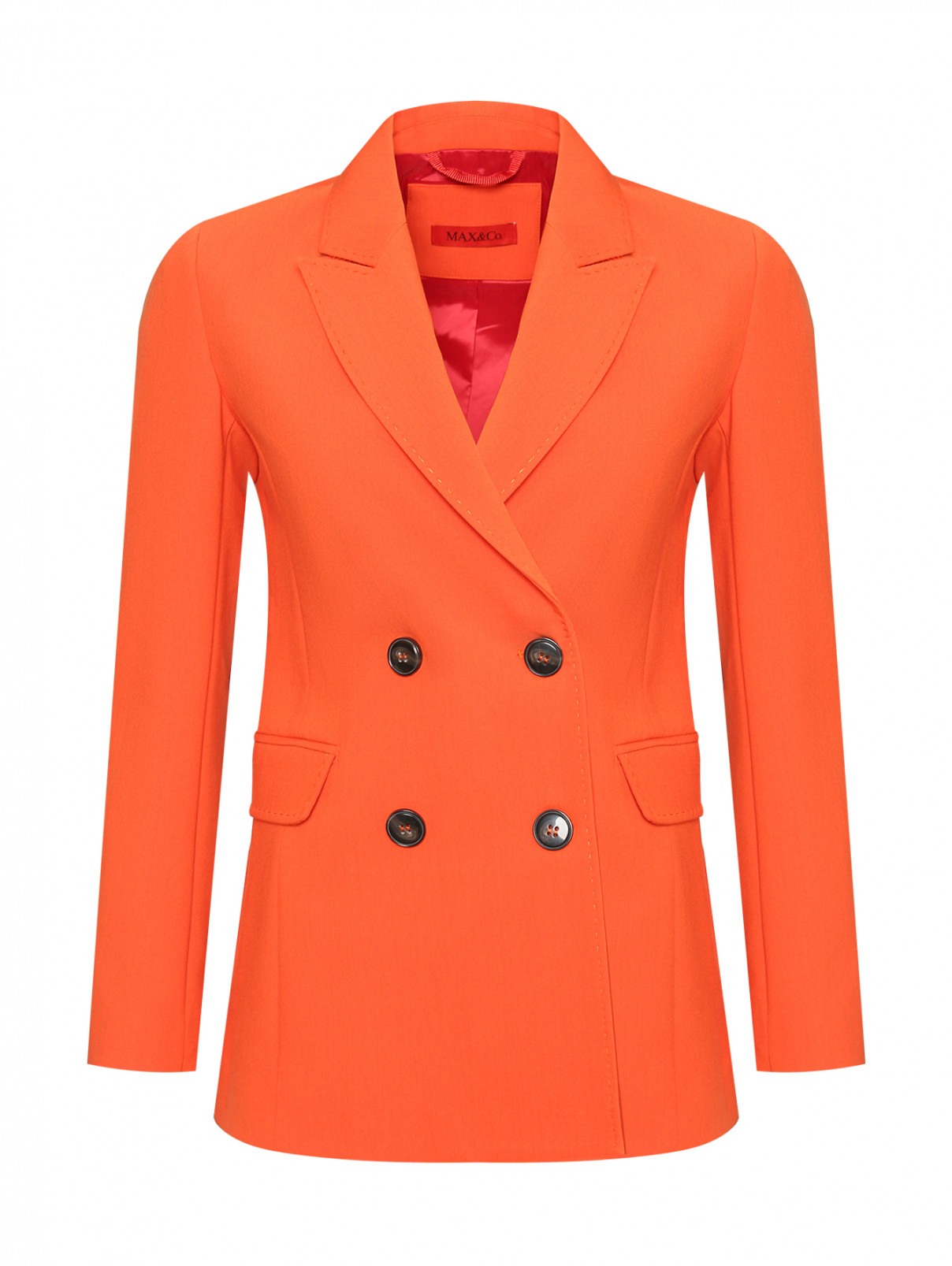 Двубортный жакет с карманами Max&Co  –  Общий вид  – Цвет:  Оранжевый