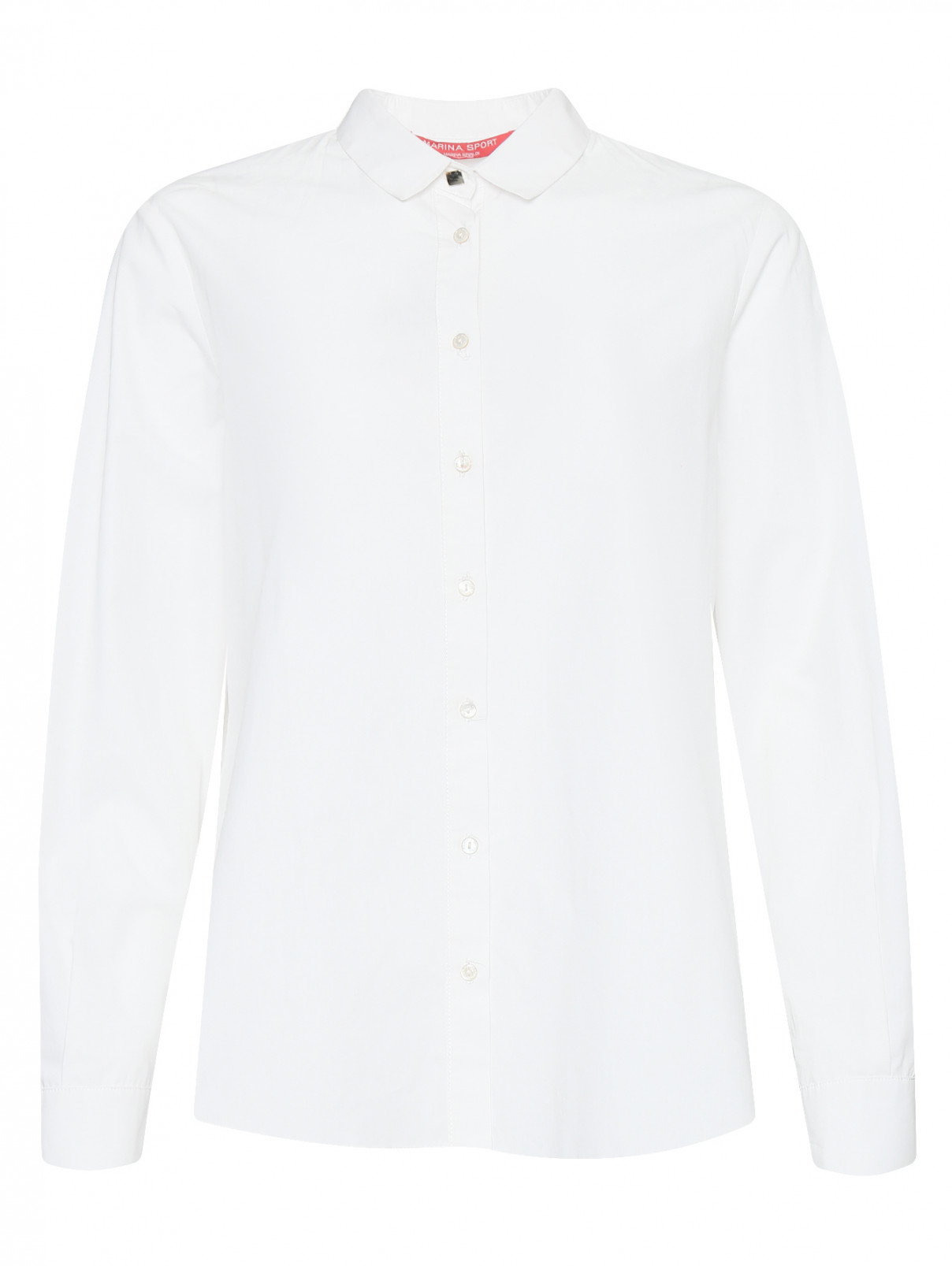 Блуза из хлопка свободного кроя Marina Sport  –  Общий вид  – Цвет:  Белый
