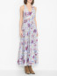 Платье-макси из хлопка и шелка с цветочным узором Liu Jo  –  МодельВерхНиз