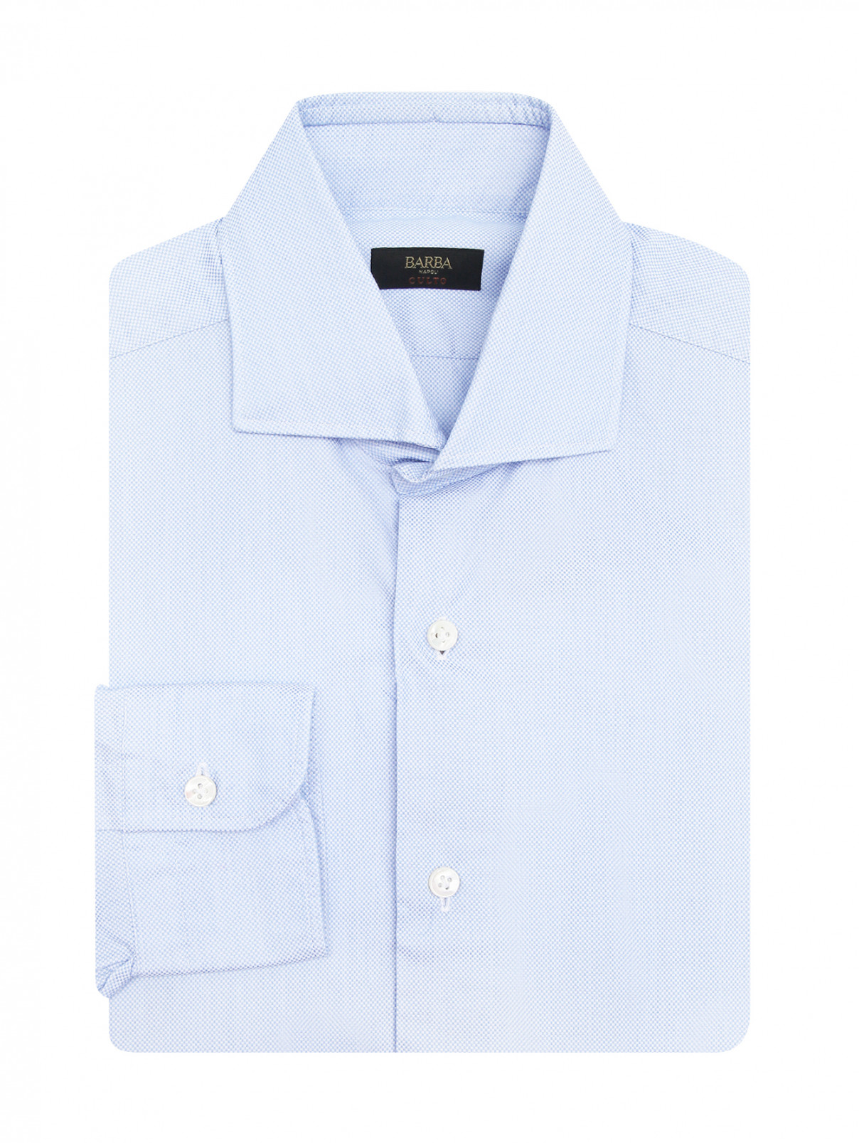 Рубашка из хлопка с длинным рукавом Barba Napoli  –  Общий вид  – Цвет:  Синий