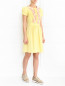 Платье из хлопка с рукавами фонариками и аппликацией на груди Moschino Boutique  –  МодельОбщийВид