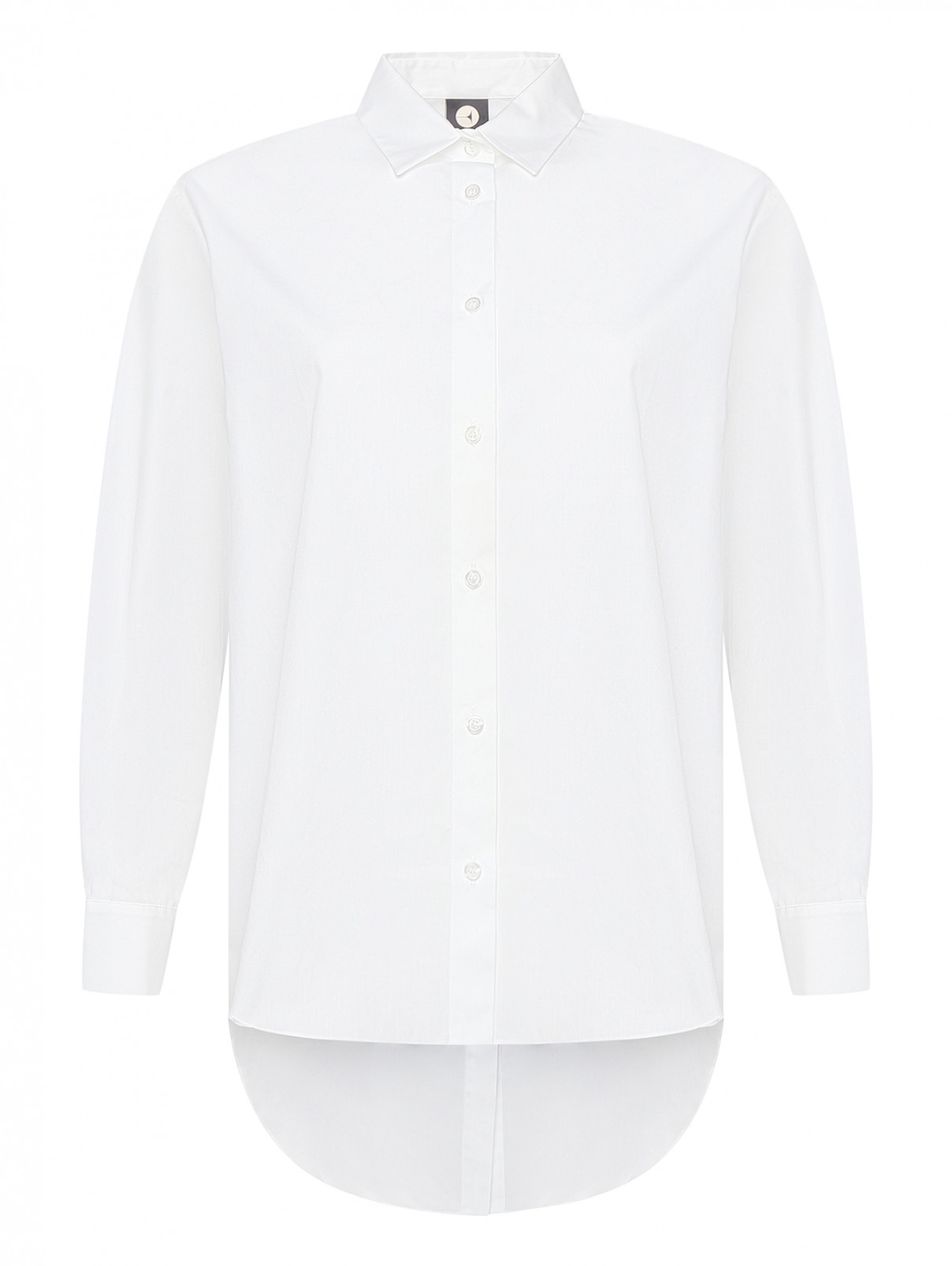 Рубашка из хлопка асимметричного кроя Exilia  –  Общий вид  – Цвет:  Белый