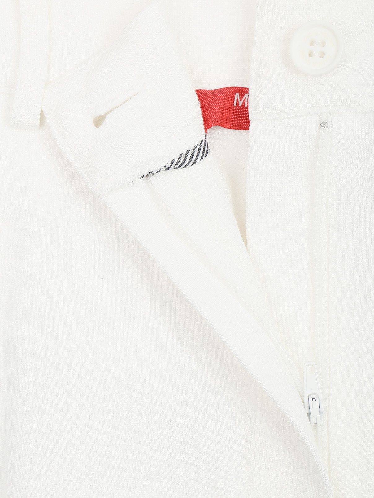 Укороченные брюки с золотой фурнитурой Marina Rinaldi  –  Деталь1  – Цвет:  Белый