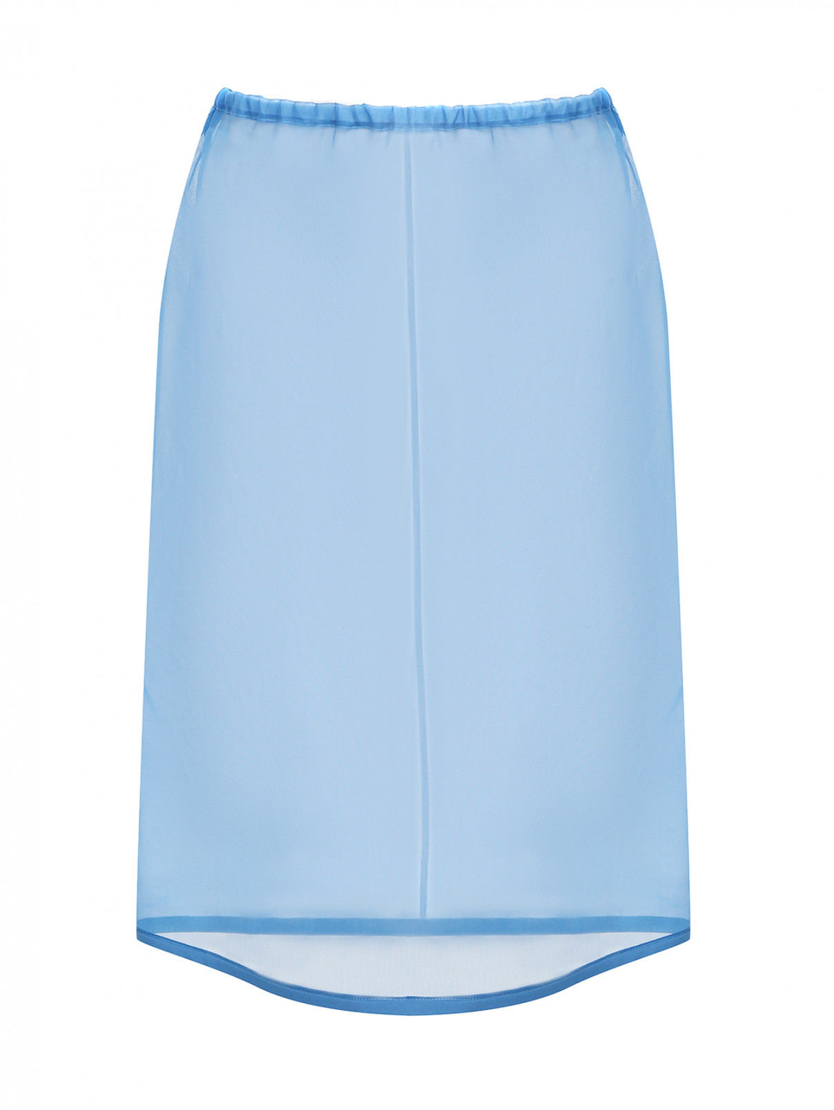 Полупрозрачная юбка из шелка Aquilano Rimondi  –  Общий вид  – Цвет:  Синий