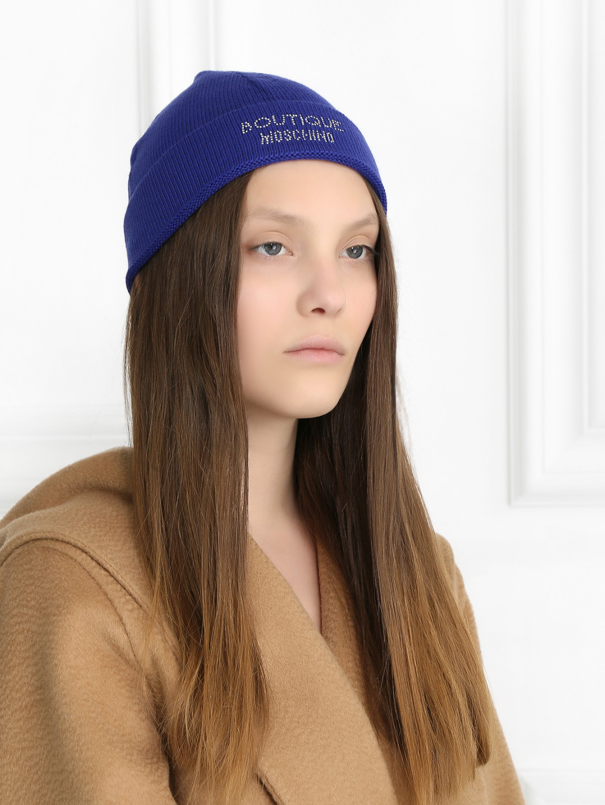Шапка из шерсти Moschino Couture  –  Модель Общий вид  – Цвет:  Синий