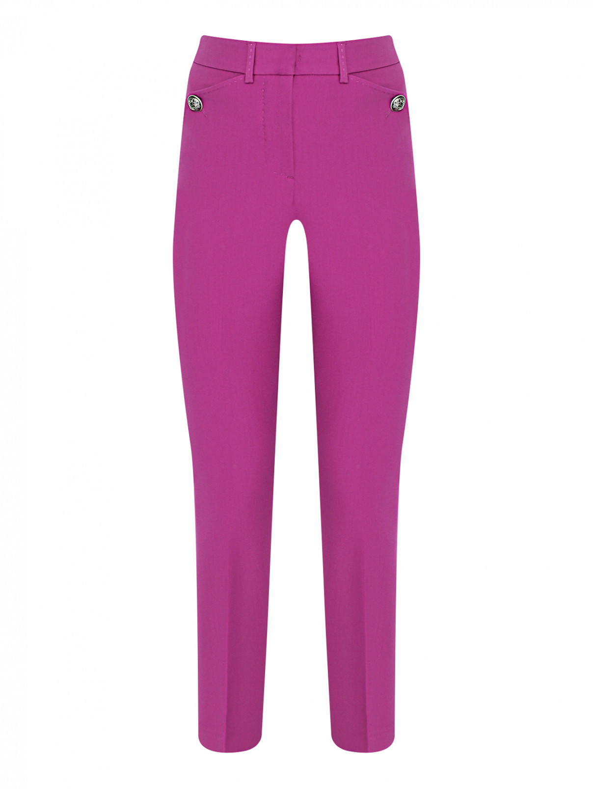 Брюки зауженного кроя с карманами Max&Co  –  Общий вид  – Цвет:  Фиолетовый