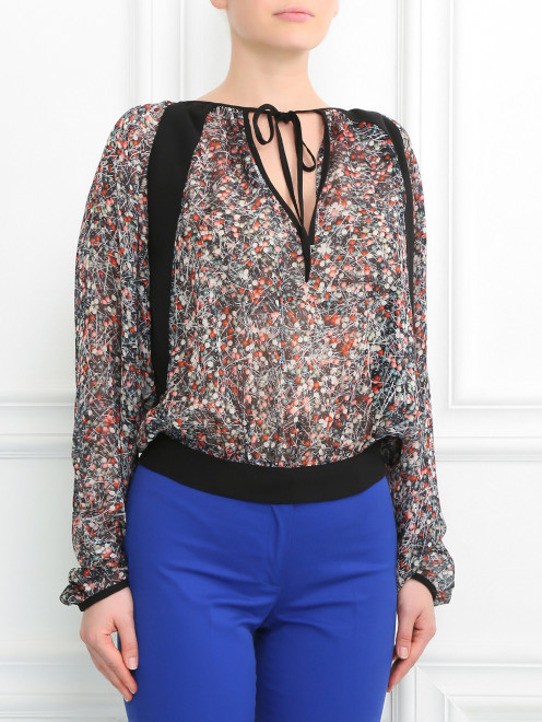 Блуза из шелка с узором Jean Paul Gaultier - Модель Верх-Низ
