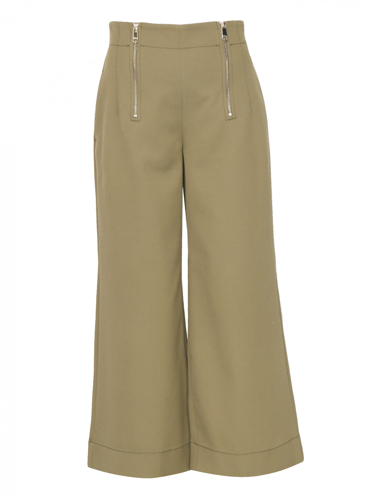 Широкие брюки с молниями Max&Co  –  Общий вид  – Цвет:  Зеленый