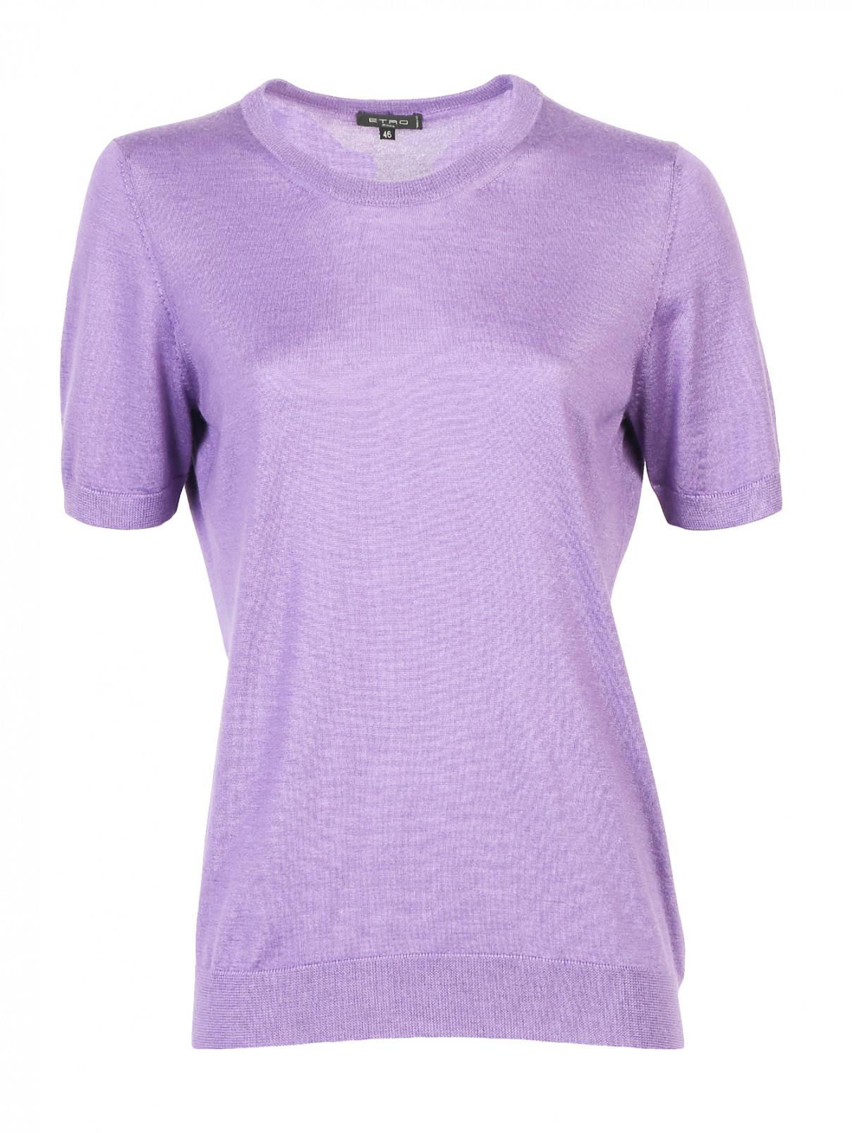 Джемпер из шерсти и кашемира с короткими рукавами Etro  –  Общий вид  – Цвет:  Фиолетовый