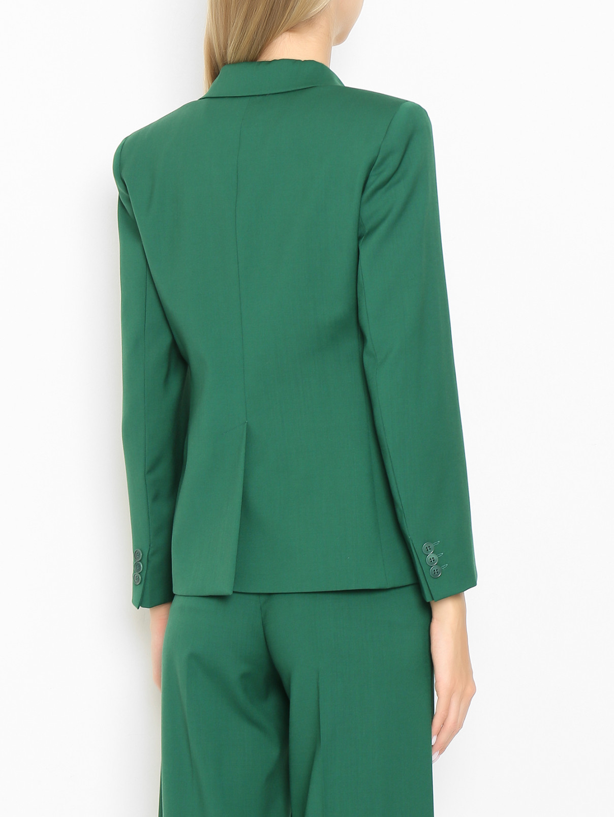 Жакет из шерсти приталенного кроя Weekend Max Mara  –  МодельВерхНиз2  – Цвет:  Зеленый