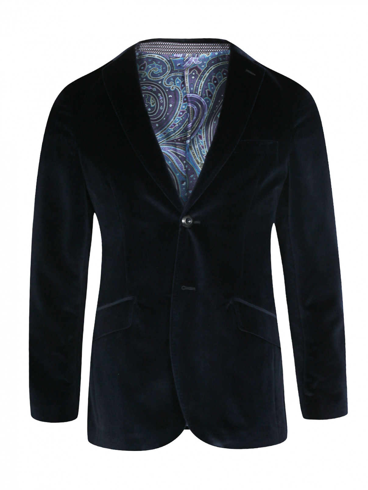 Пиджак из хлопка Etro  –  Общий вид  – Цвет:  Синий