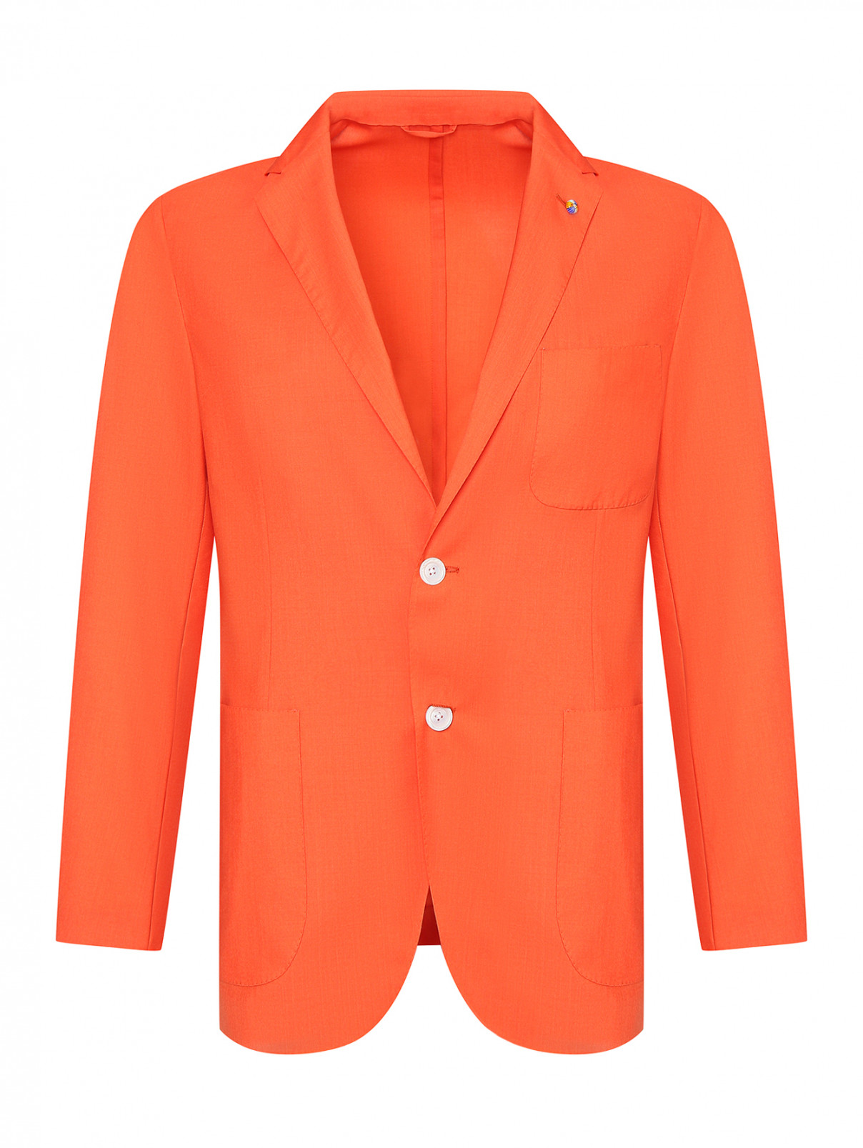 Пиджак из шерсти с карманами Belvest  –  Общий вид  – Цвет:  Оранжевый