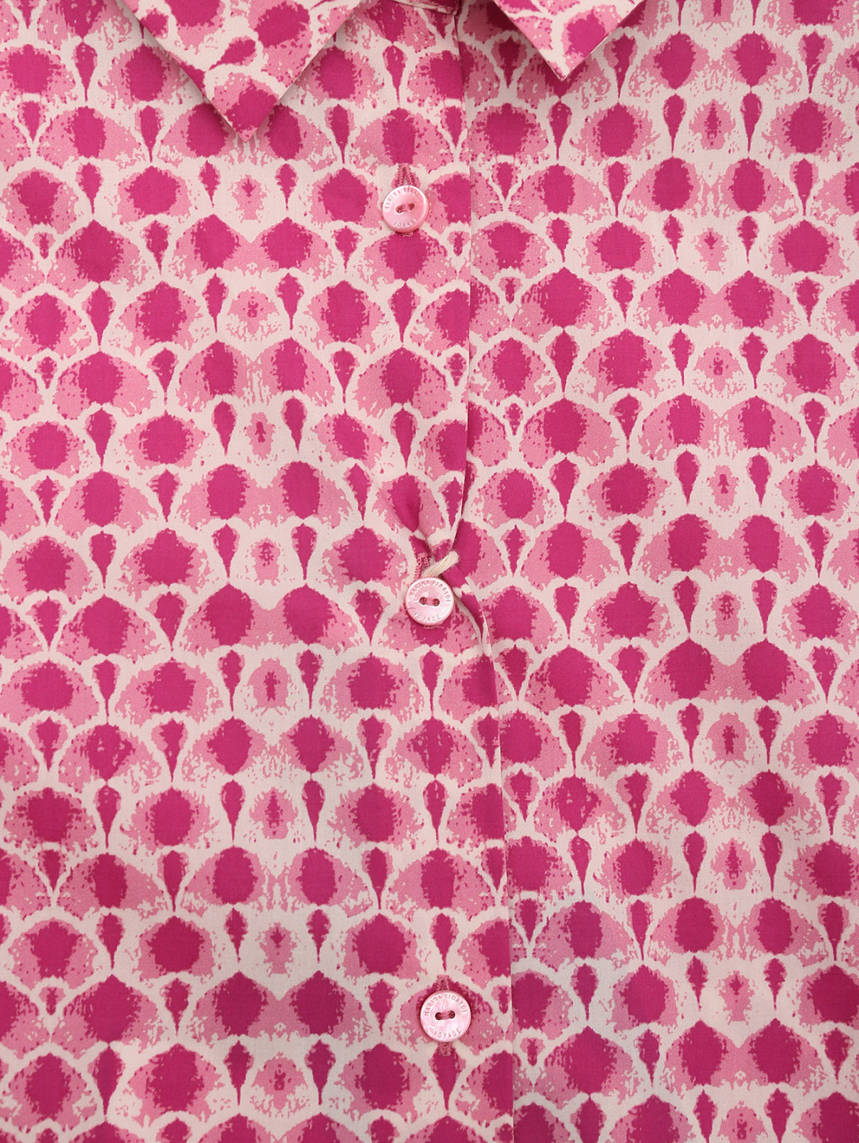 Рубашка из хлопка с коротким рукавом Marina Rinaldi  –  Деталь1  – Цвет:  Розовый