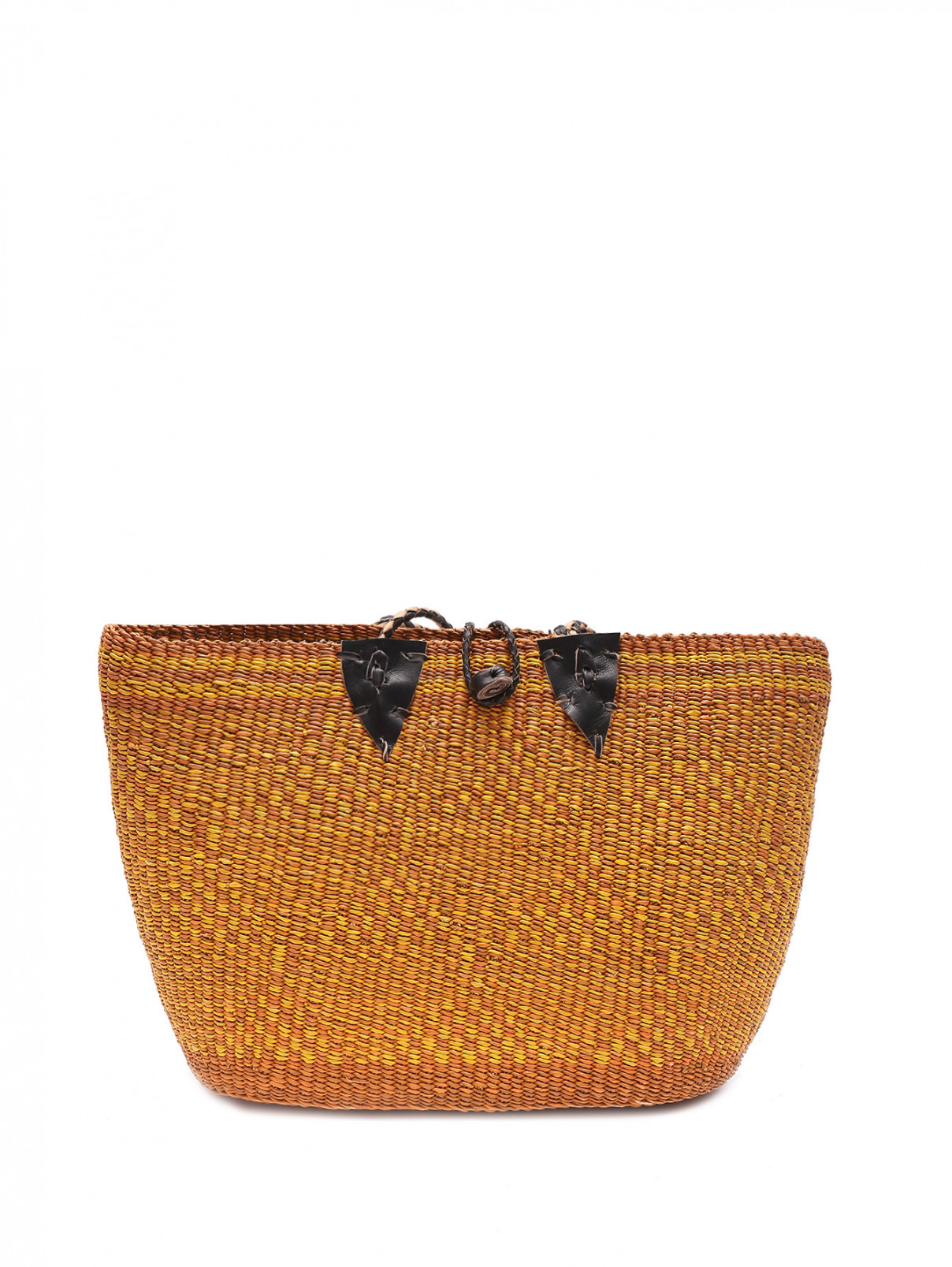 Соломенная сумка с узором Weekend Max Mara  –  Общий вид  – Цвет:  Бежевый