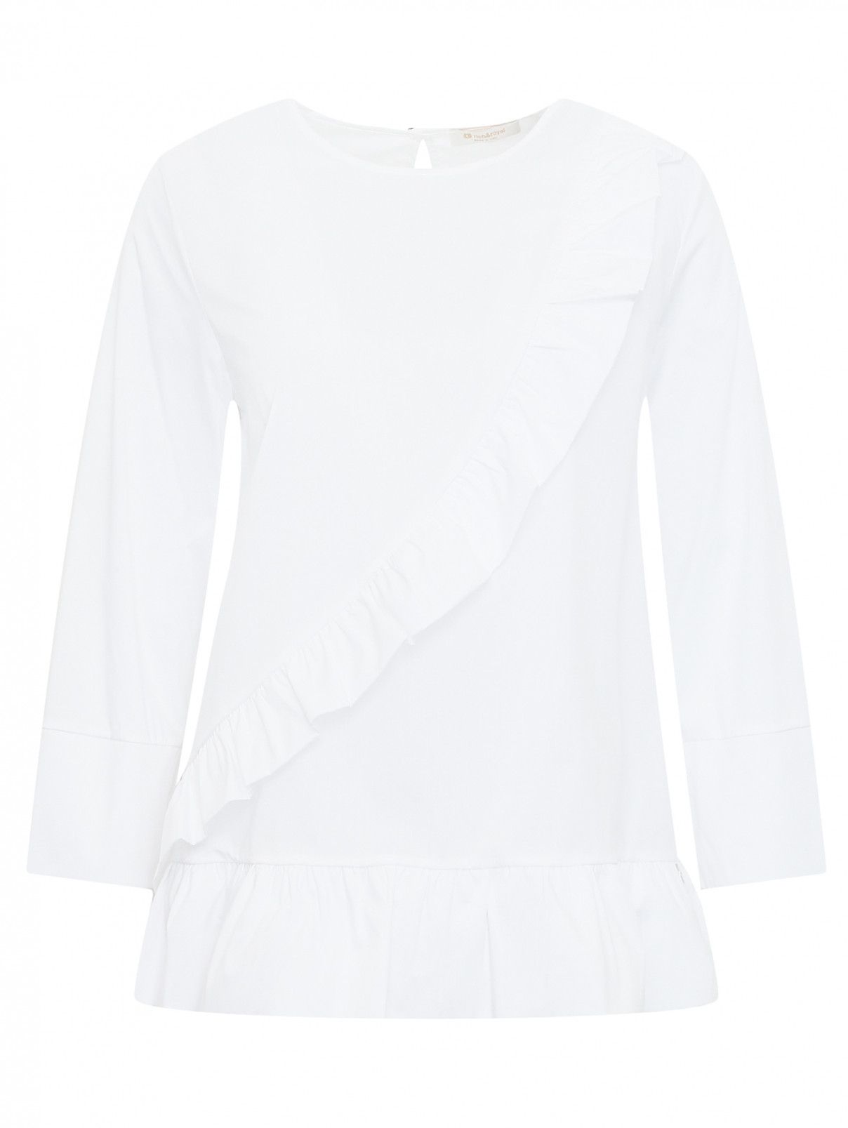 Блуза из хлопка с декором Rich&Royal  –  Общий вид  – Цвет:  Белый