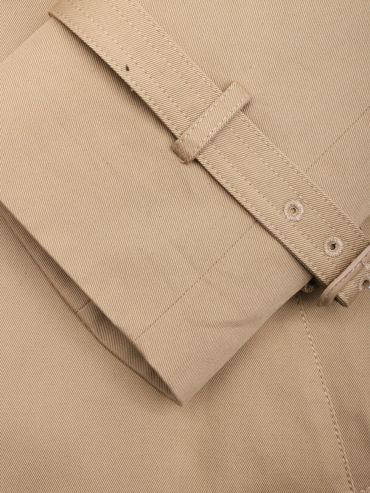 Тренч из хлопка с карманами Maison Margiela  –  Деталь1  – Цвет:  Бежевый
