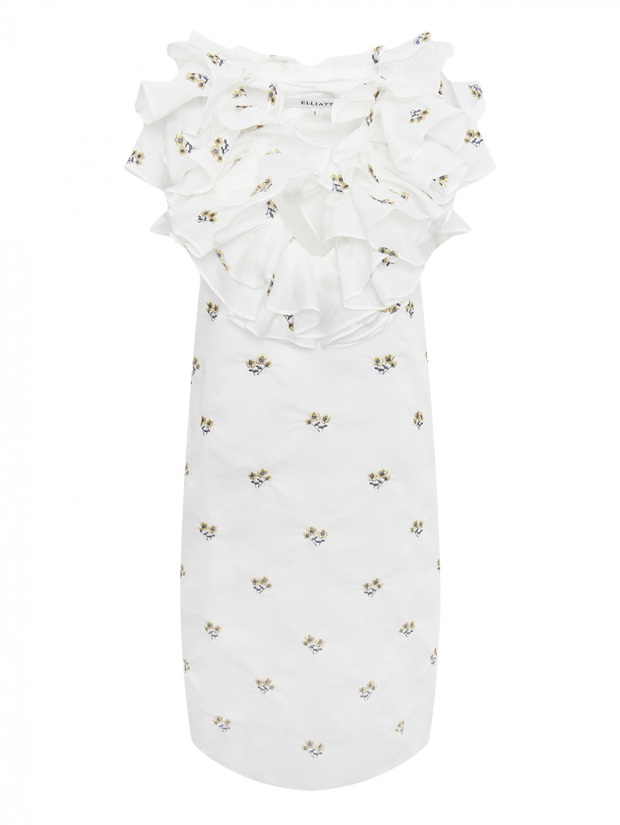 Платье-мини с цветочным узором Elliatt  –  Общий вид  – Цвет:  Белый