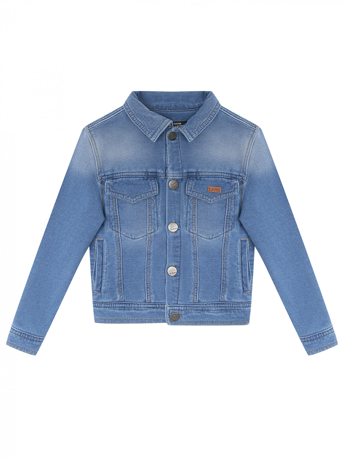 Куртка из денима с карманами Lapin House  –  Общий вид  – Цвет:  Синий