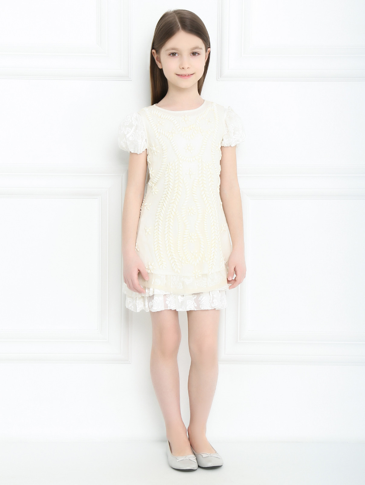 Платье с аппликацией Quis Quis  –  МодельОбщийВид  – Цвет:  Белый