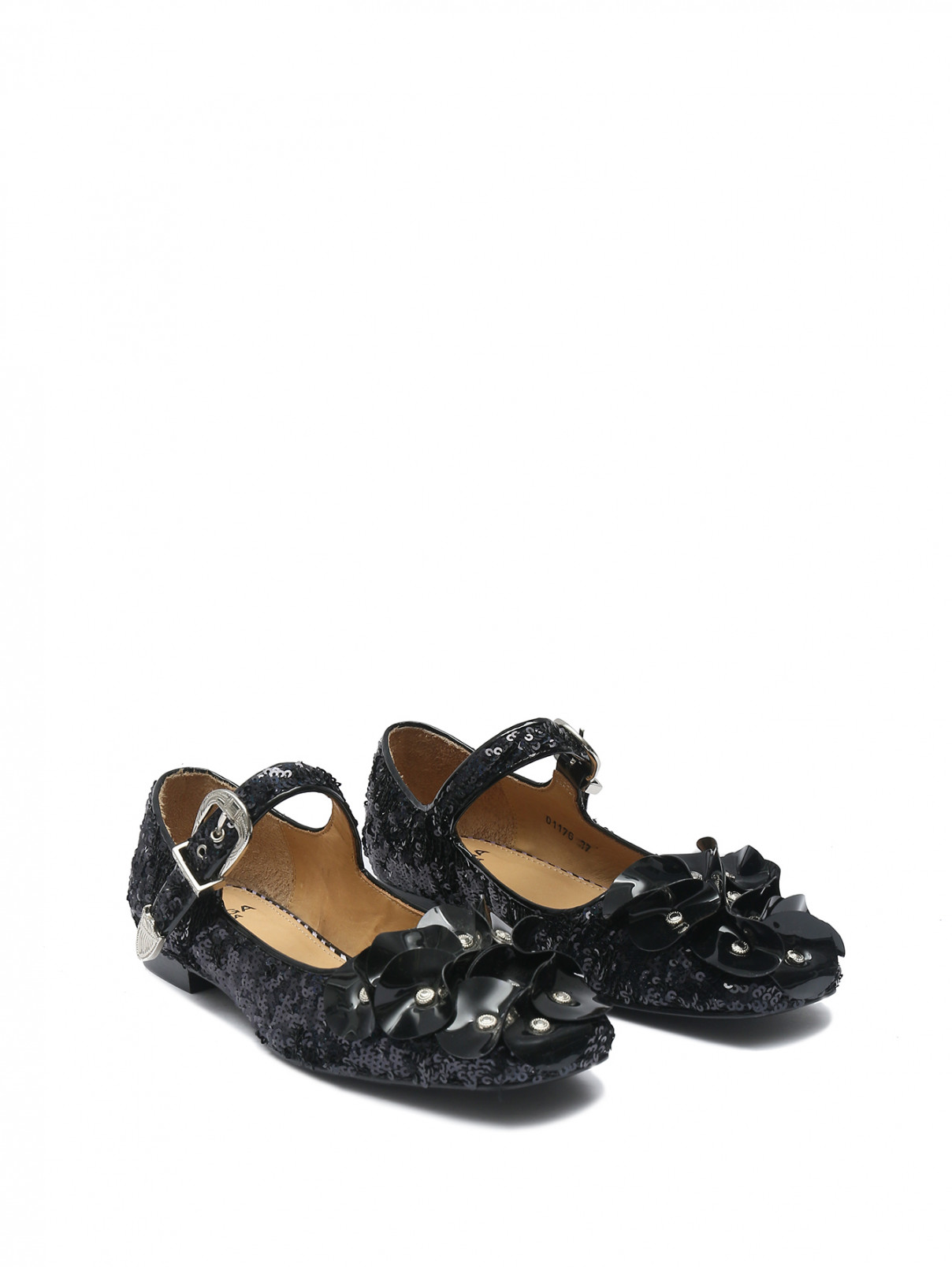 Туфли, декорированные паетками Toga Pulla  –  Общий вид  – Цвет:  Черный