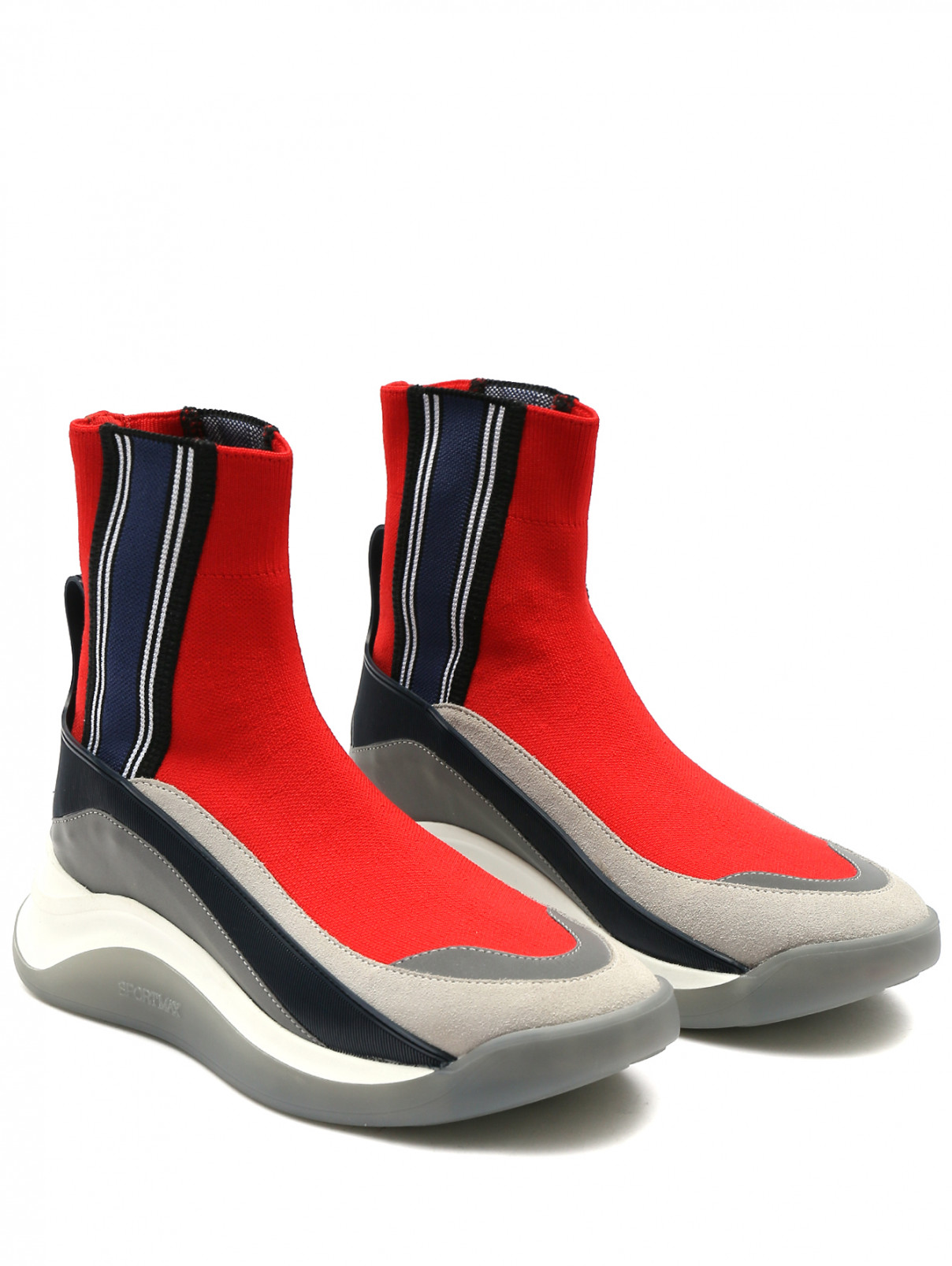 Кроссовки из текстиля с контрастной отделкой Sportmax  –  Общий вид  – Цвет:  Мультиколор