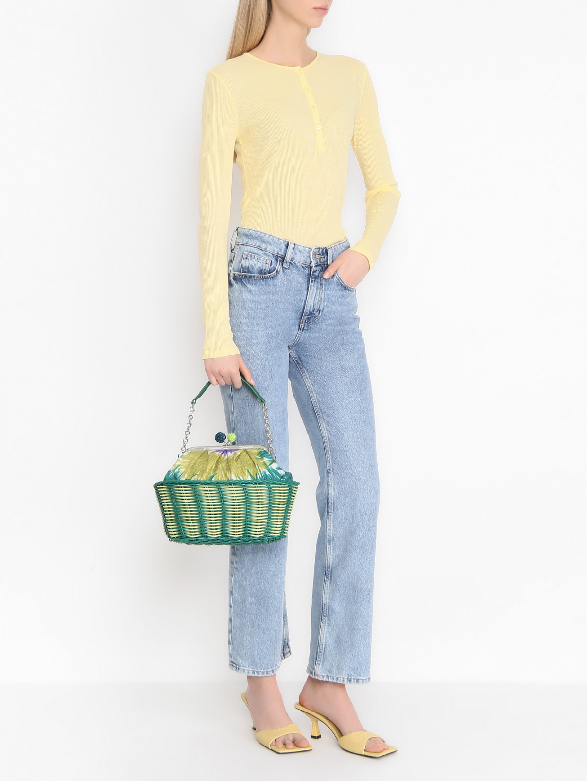 Сумка-карзинка Pasticcino by Ashley Park Weekend Max Mara  –  МодельОбщийВид  – Цвет:  Зеленый