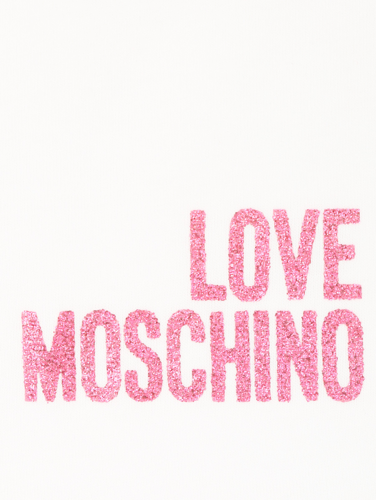 Футболка с принтом и блеском Moschino Love  –  Деталь  – Цвет:  Белый