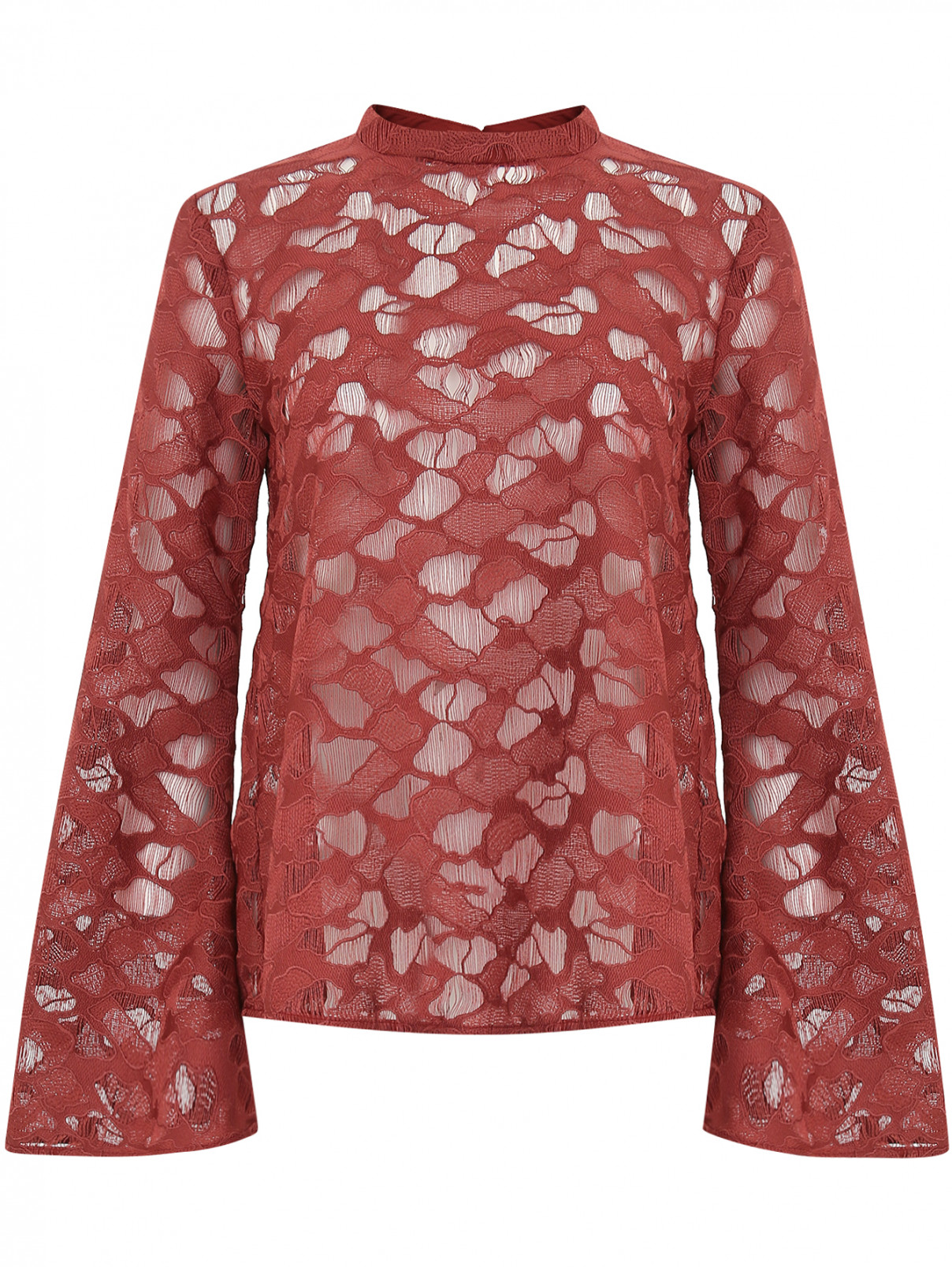 Блуза с длинным рукавом и воротником-стойкой Keepsake  –  Общий вид  – Цвет:  Красный