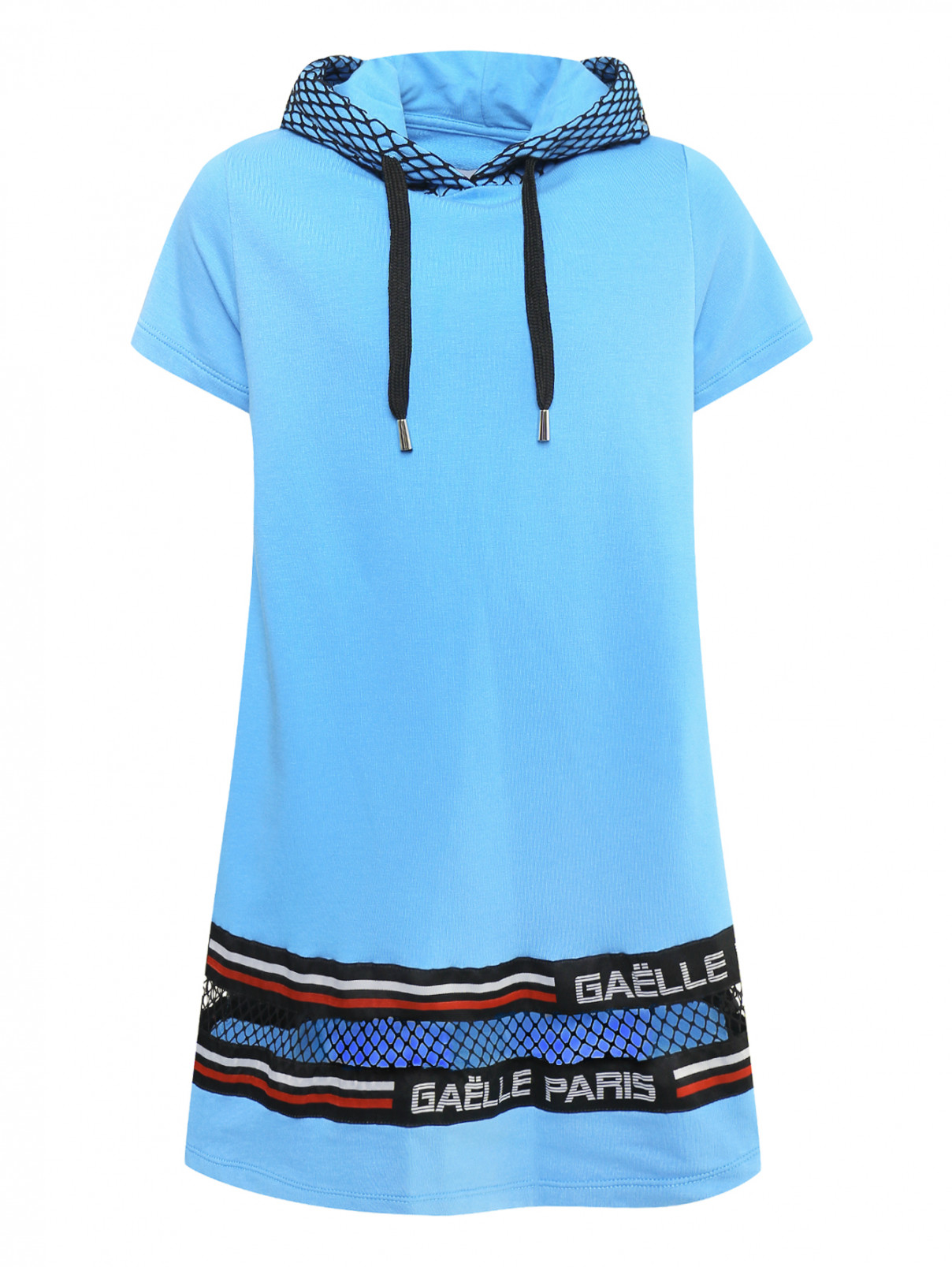 Платье спортивное с капюшоном Gaelle  –  Общий вид  – Цвет:  Синий
