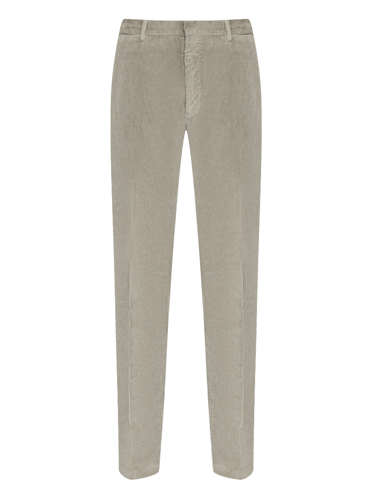 Вельветовые брюки из хлопка прямого кроя PT Torino  –  Общий вид  – Цвет:  Зеленый